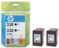 Paquete de 2 cartuchos de tinta negra para inyeccin de tinta HP 338 (CB331EE)